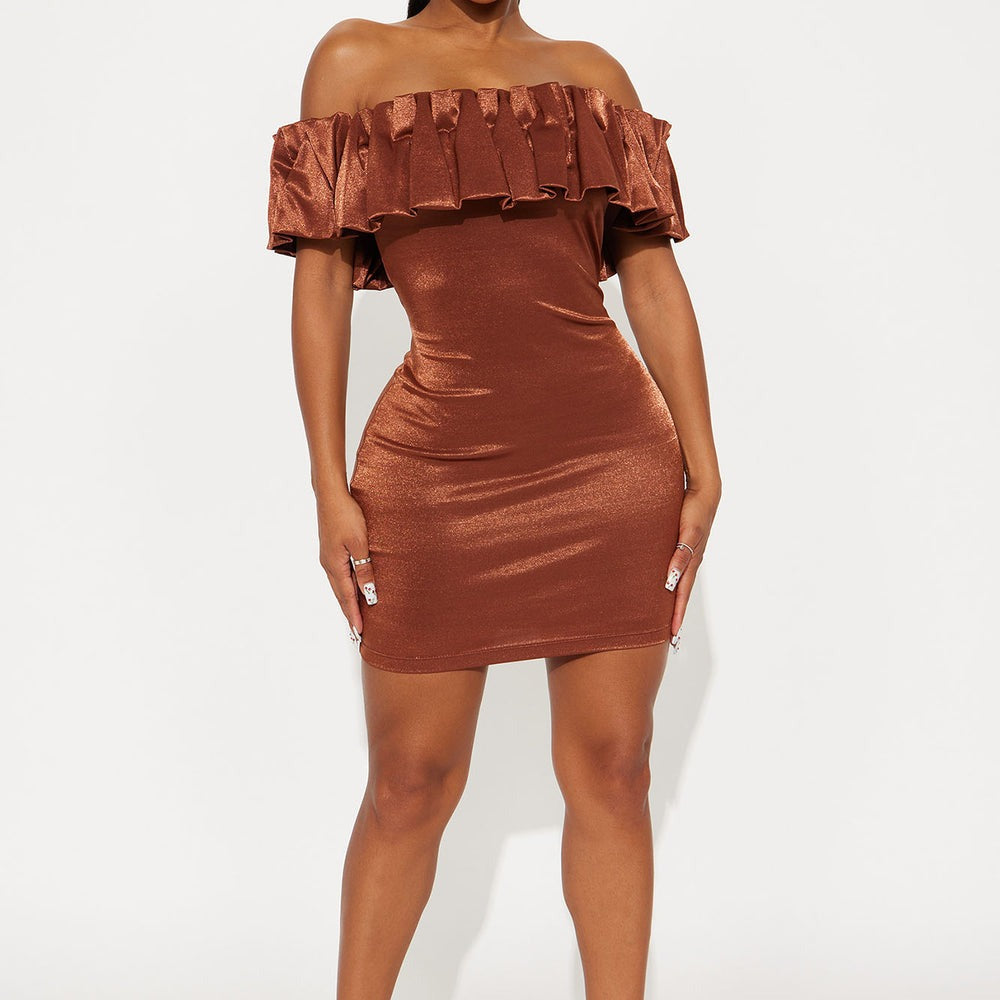 Alessia Off Shoulder Ruffle Mini Dress