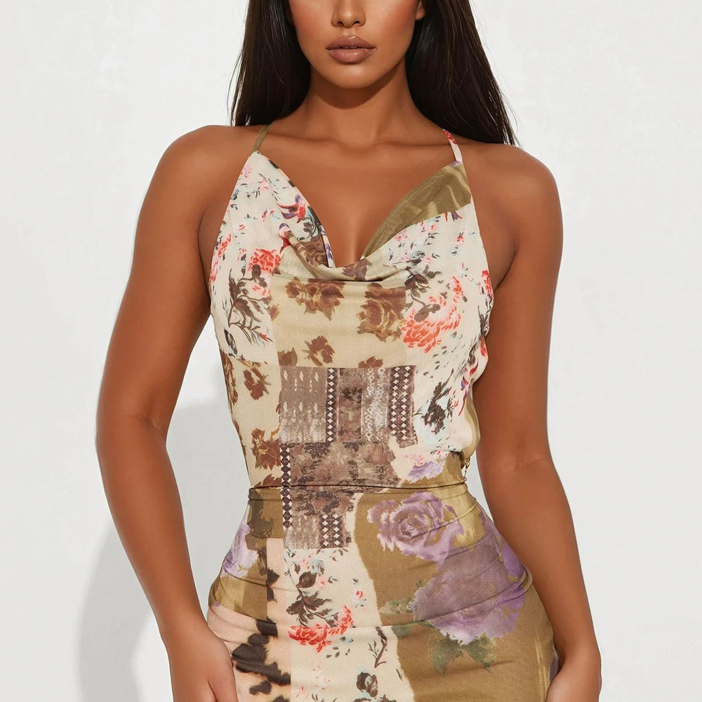 A Little Bliss Floral Mesh Mini Dress