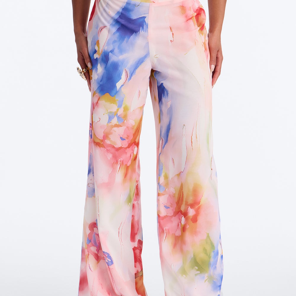 Alexandria High Rise Chiffon Wide Leg Pant
