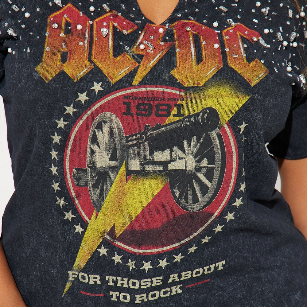 ACDC Rock On Rhinestone Tee