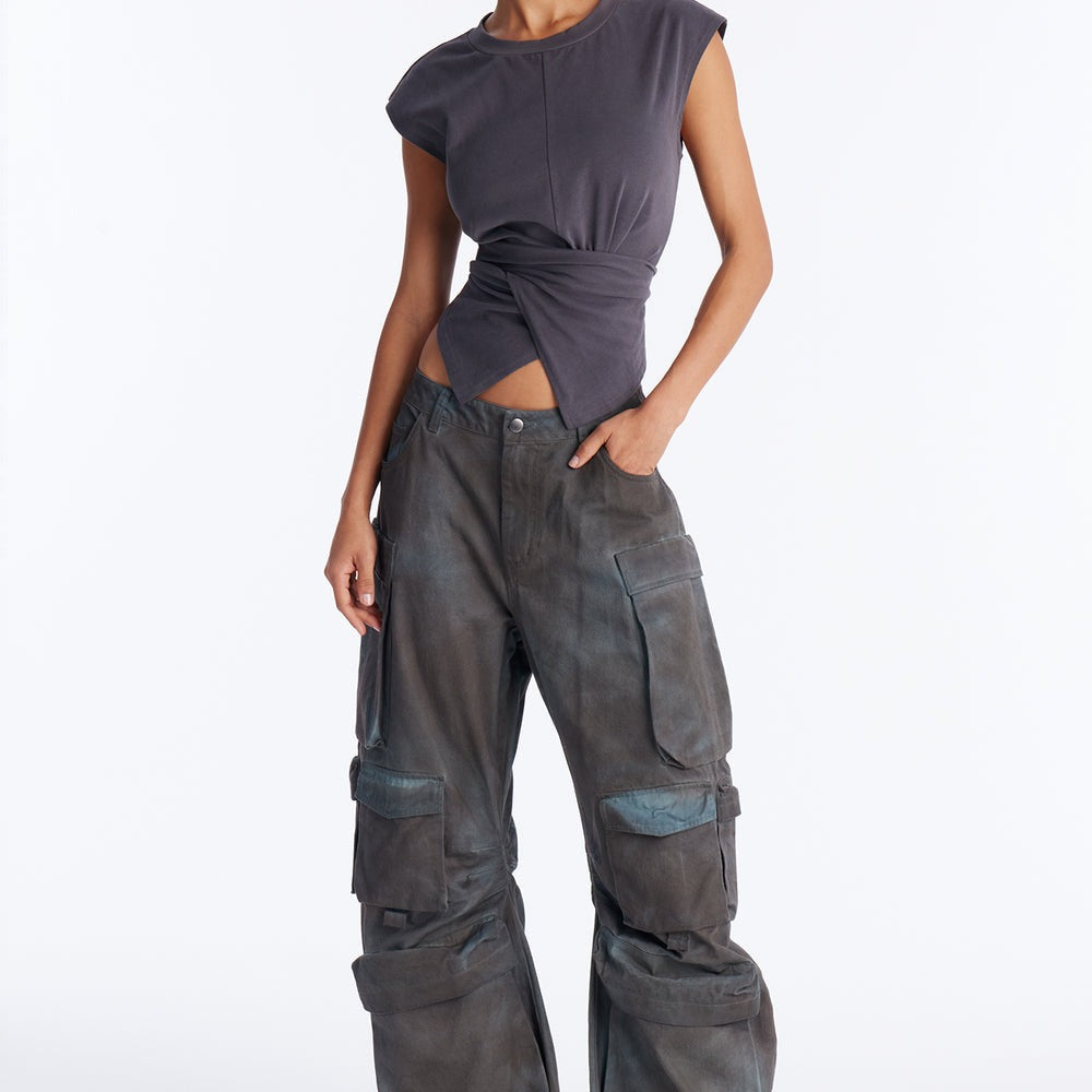 Abigail Low Rise Barrel Leg Cargo Pant