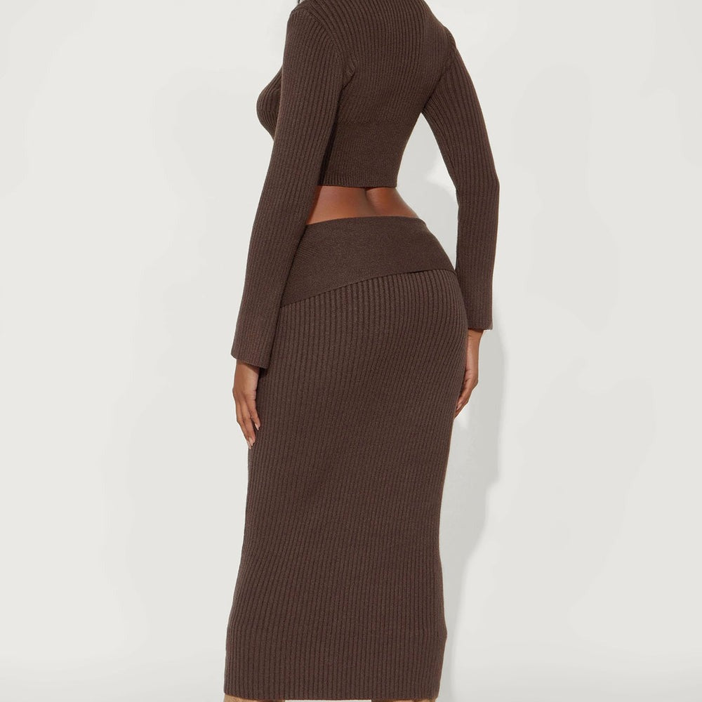 Alaina Sweater Fold Over Maxi Skirt Set