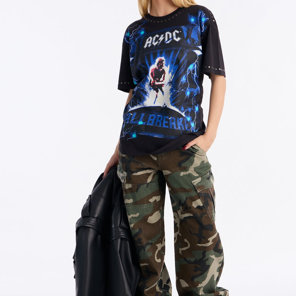 ACDC Studded Short Sleeve Studded Tshirt