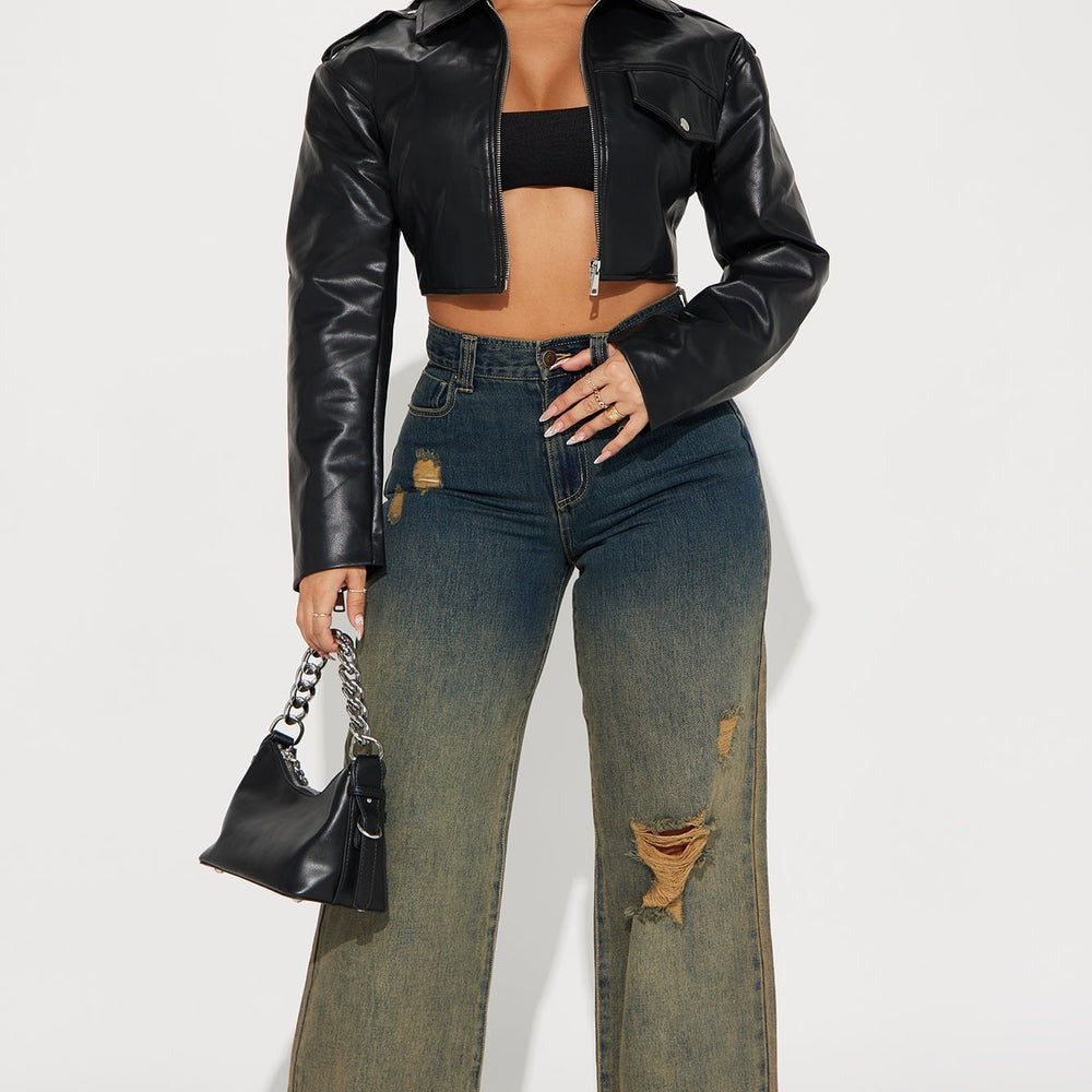 Alexis Cropped Moto Jacket