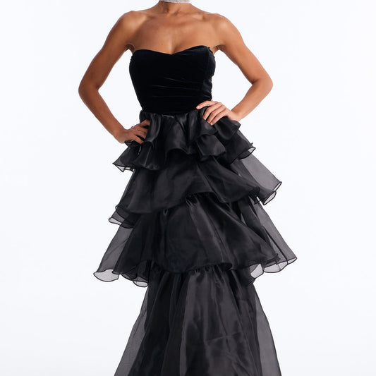 Addison Organza Tiered Gown