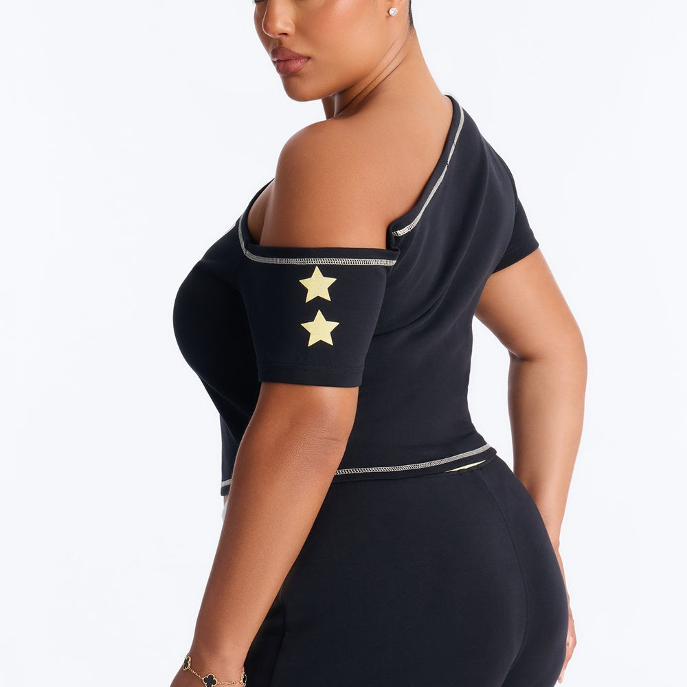 67' Crew Off Shoulder Short Set