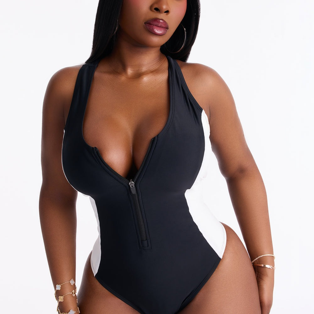 Adelyn Zip Up Sculpt Contour 1 Piece Swimsuit