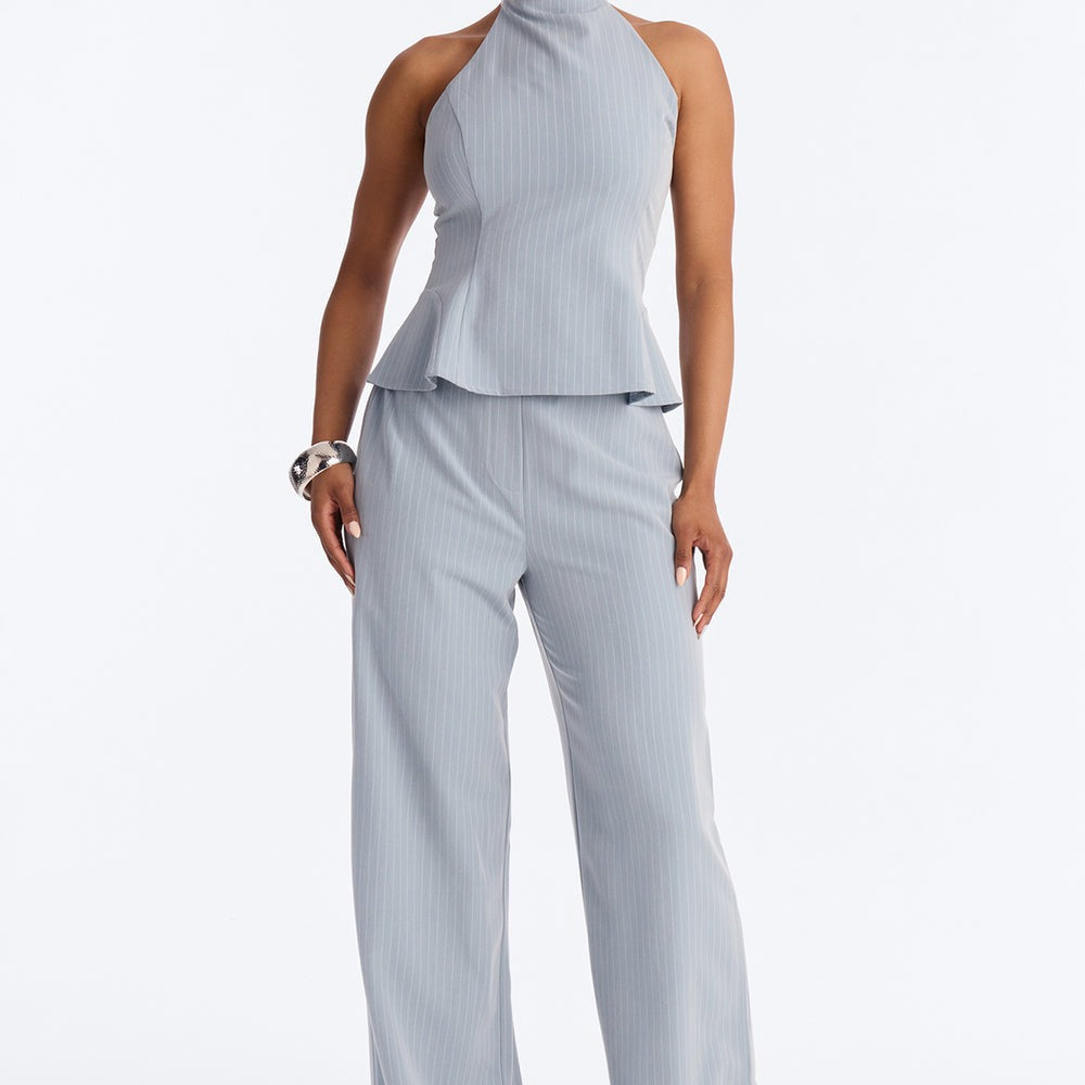 Alice Halter Pinstripe Pant Set