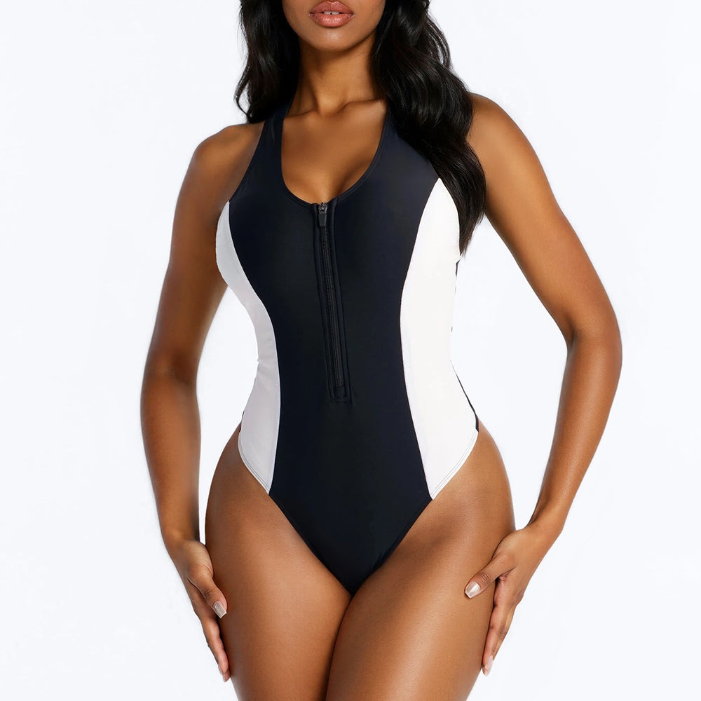 Adelyn Zip Up Sculpt Contour 1 Piece Swimsuit