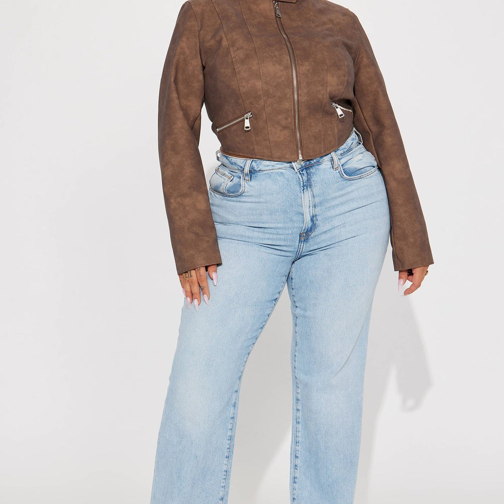 A Desert Babe Washed Faux Leather Moto