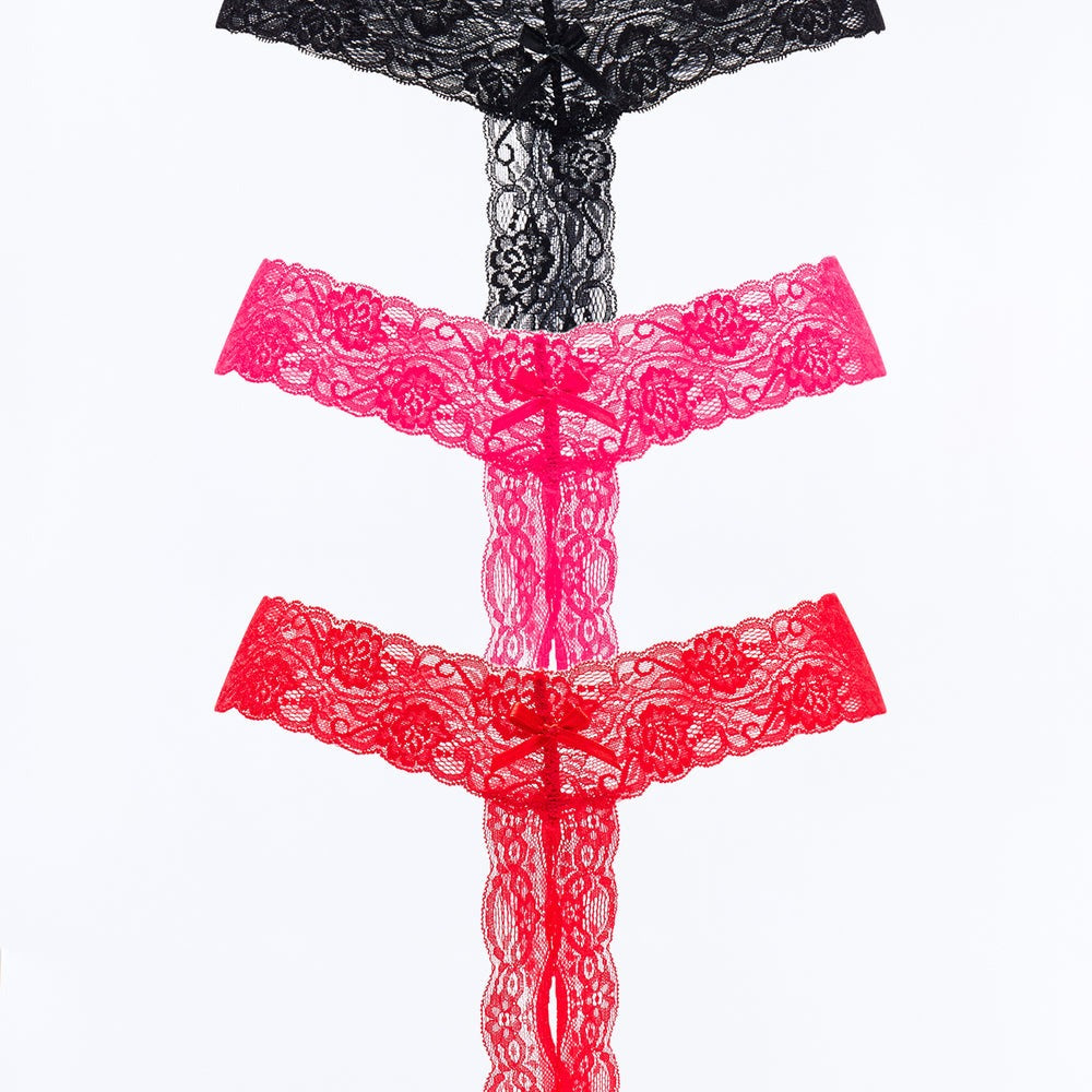 3 Pack Light Stretch Lace Thong Set