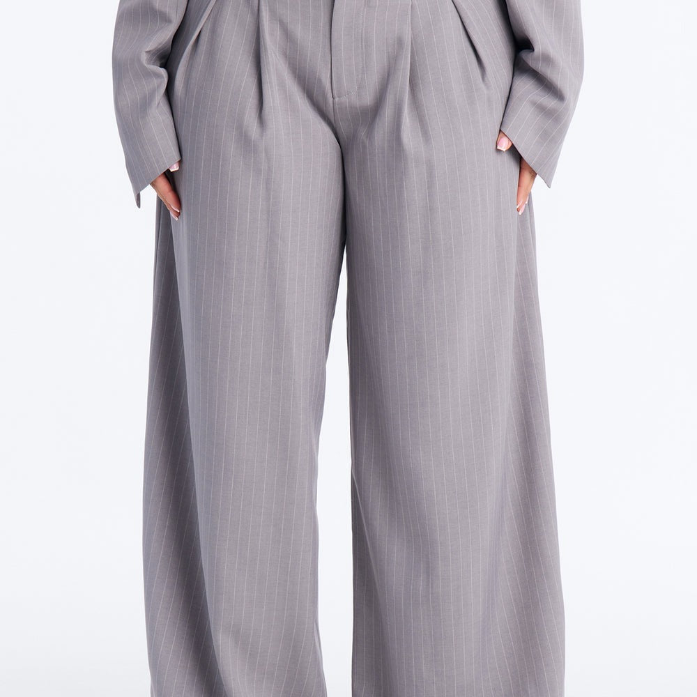 Ahmeira Pinstripe Wide Leg Trouser Pant