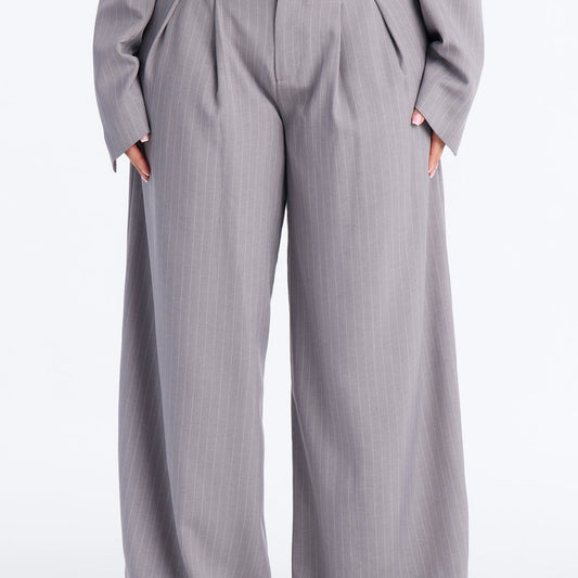 Ahmeira Pinstripe Wide Leg Trouser Pant
