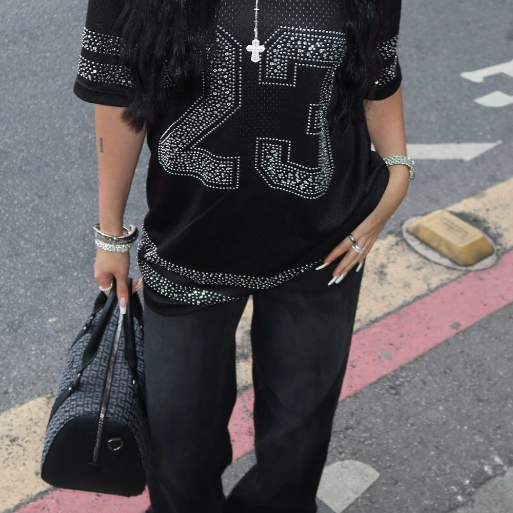 23 Rhinestone Jersey Tee
