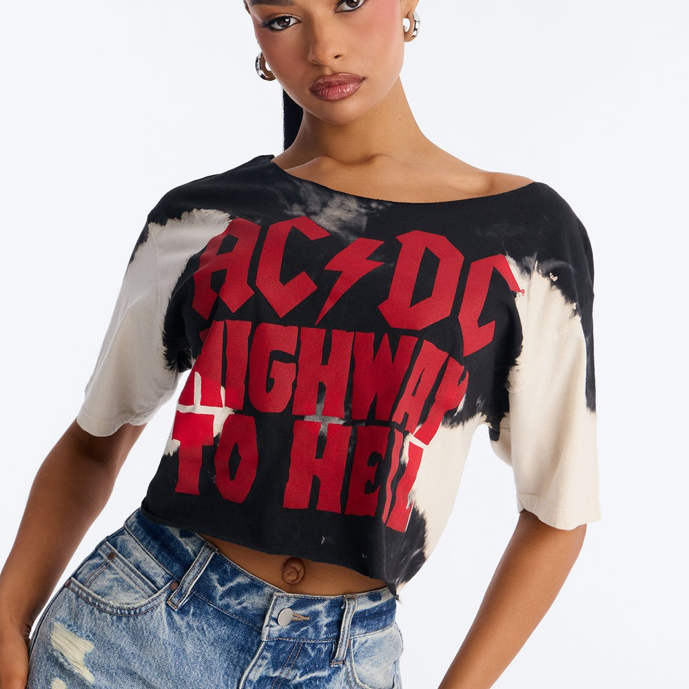ACDC Bleached Off Shoulder Top