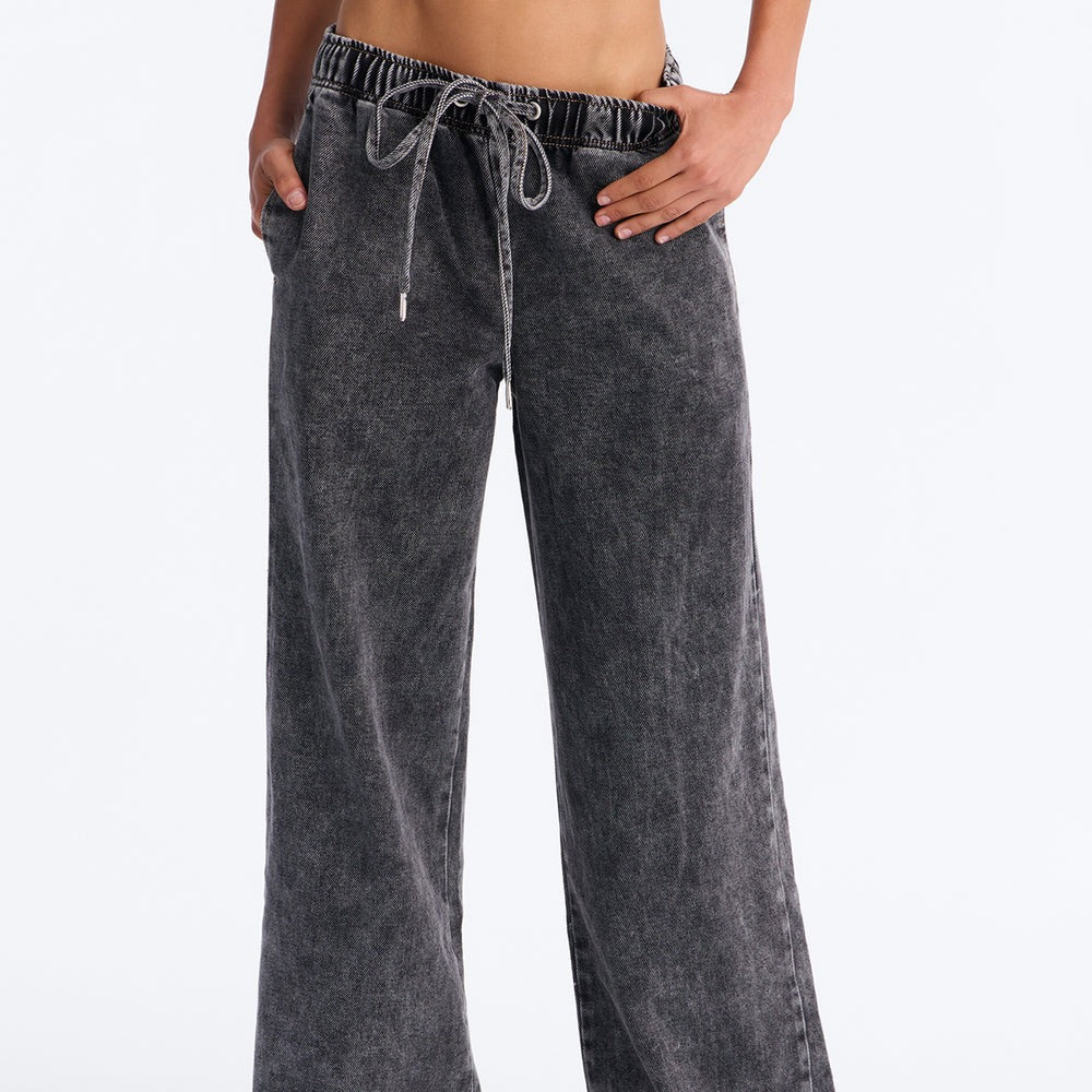 Airplane Mode Tie Waist Drapey Denim Jeans