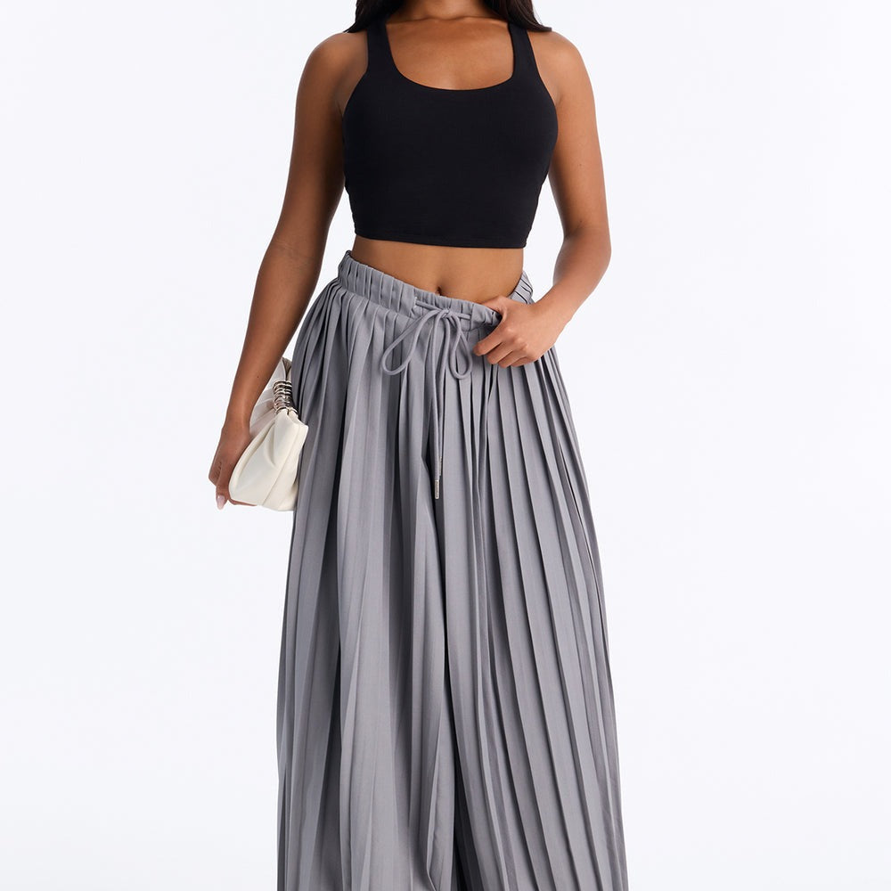 Adele All Over Pleated Wide Leg Trouser