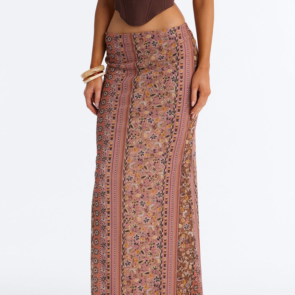 Adria Floral Mesh Maxi Skirt