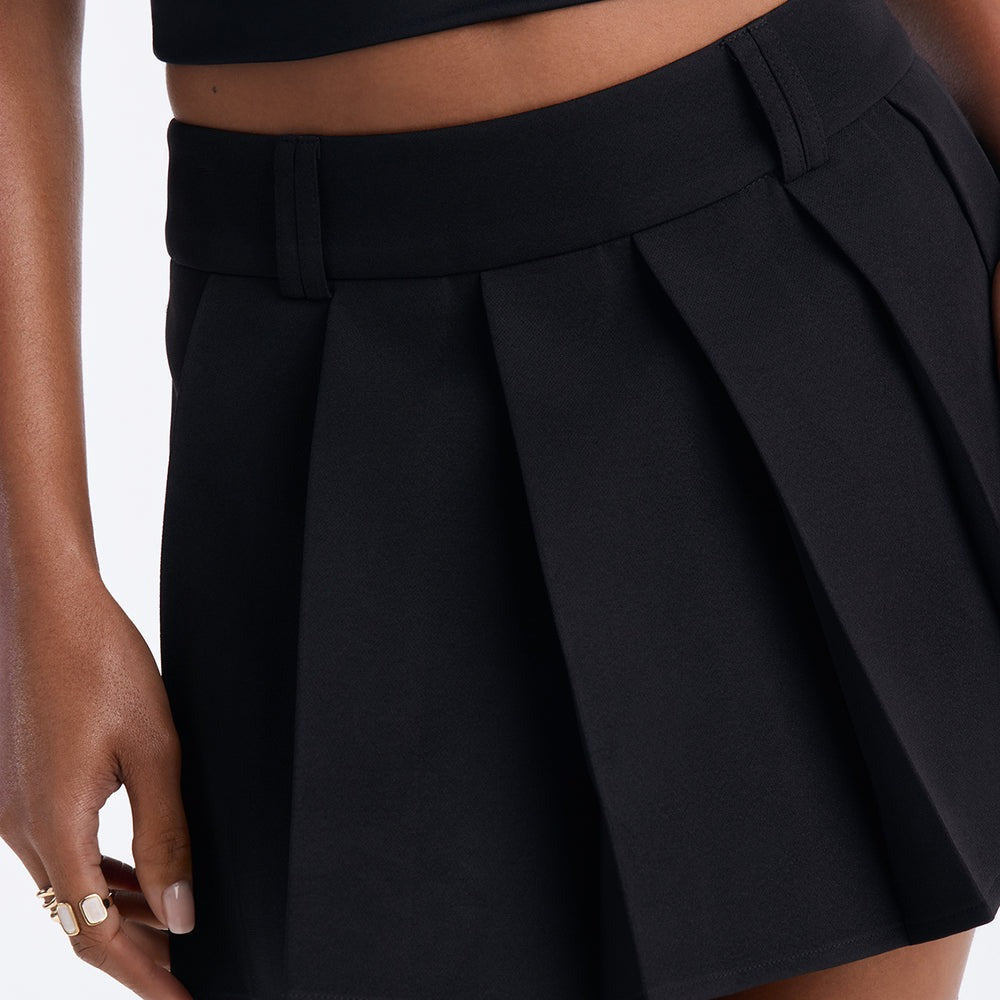 Adeline Mid Rise Pleated Mini Skirt