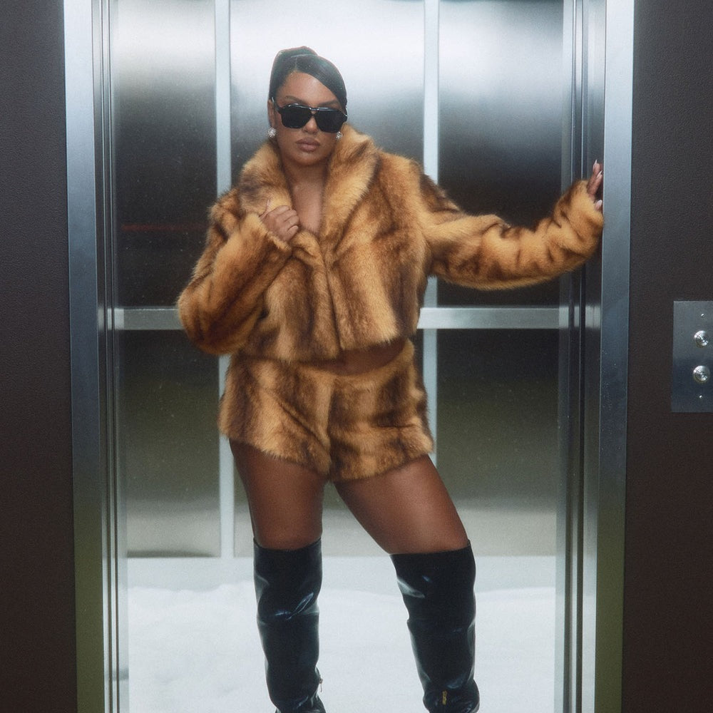 A Whole Mood Faux Fur Micro Short