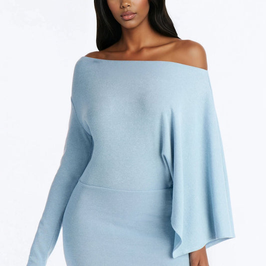 Alessia Off Shoulder Sweater Mini Dress
