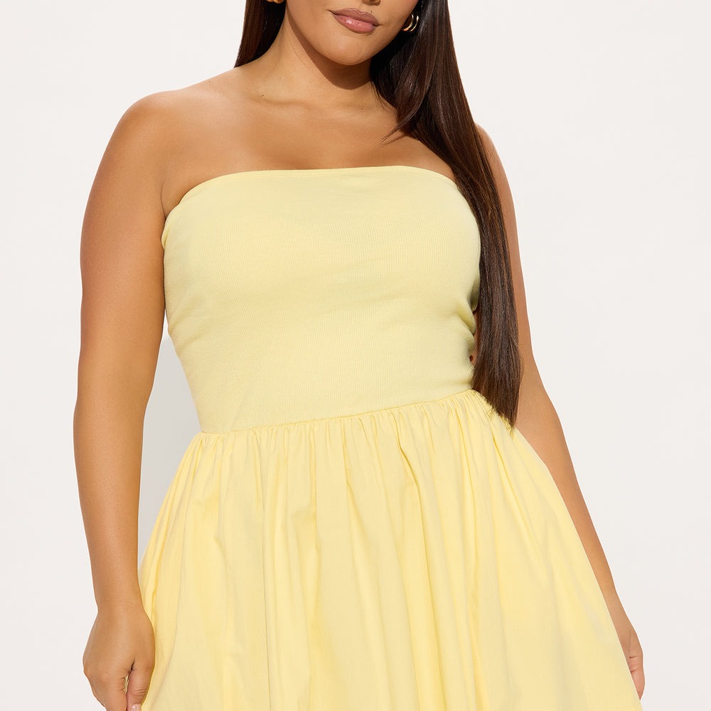 Adele Strapless Poplin Mini Dress