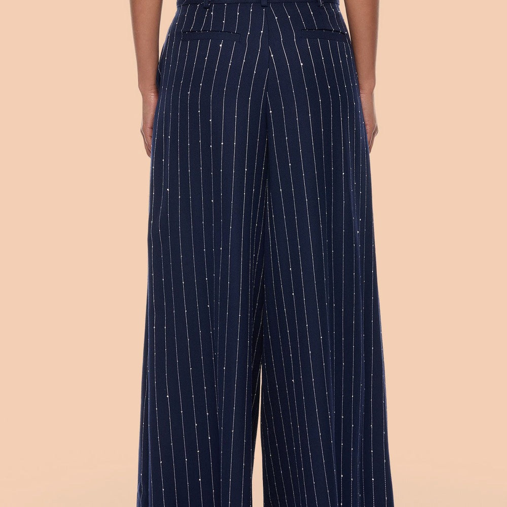 Adyson Embellished Pinstripe Wide Leg Pant
