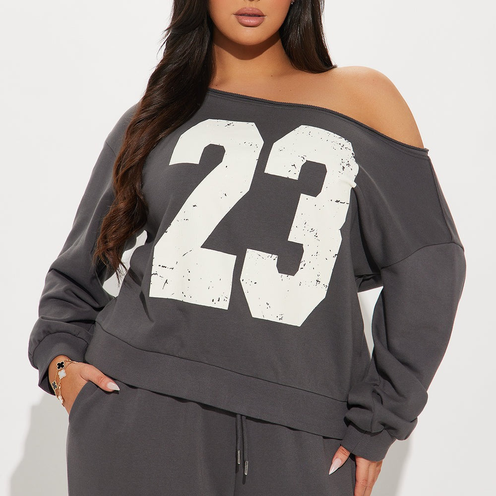 23 Off Shoulder Sweatsuit Set