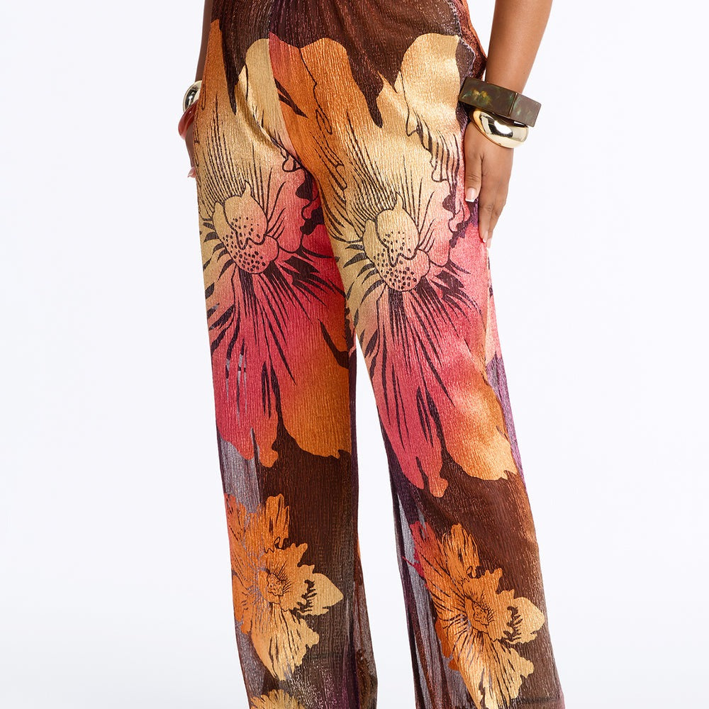 Addison Metallic Floral Wide Leg Pant