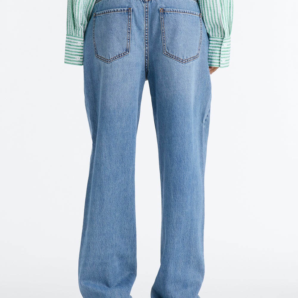 Alicante Drapey Denim Stacked Straight Leg Jeans