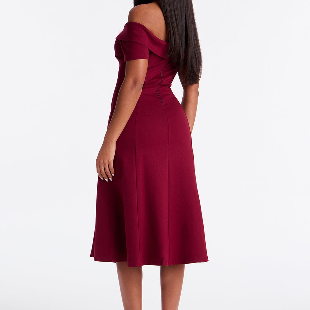 Addison Short Sleeve Ponte Midi Dress