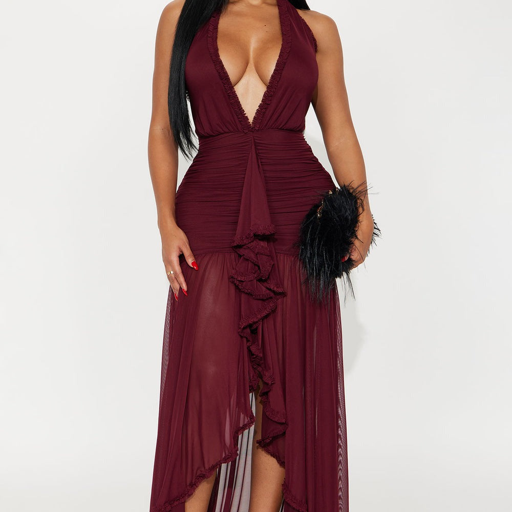 Alessandra Ruched Ruffle Gown