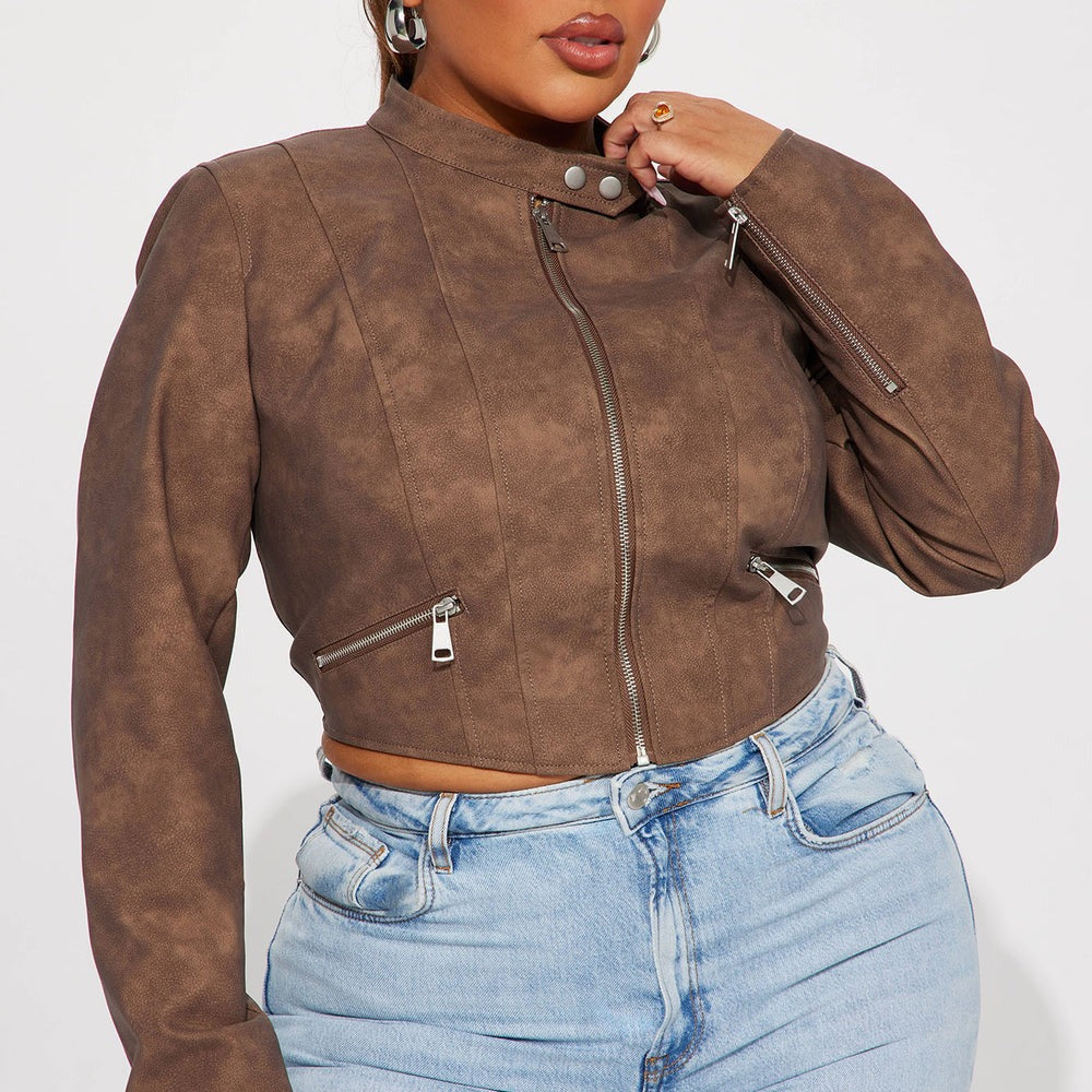 A Desert Babe Washed Faux Leather Moto