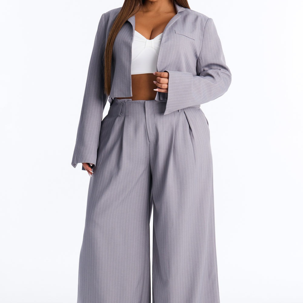 Ahmeira Pinstripe Wide Leg Trouser Pant