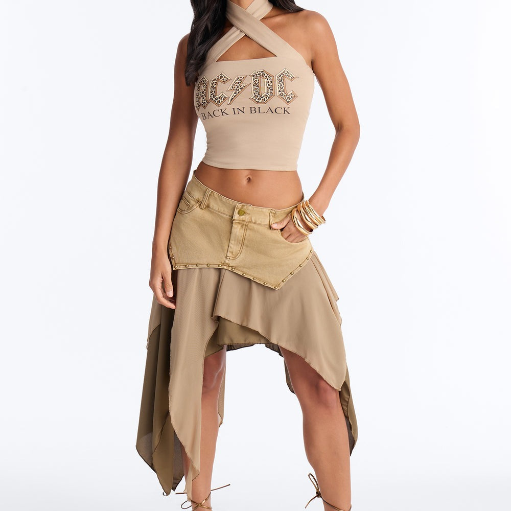 ACDC Criss Cross Halter Top