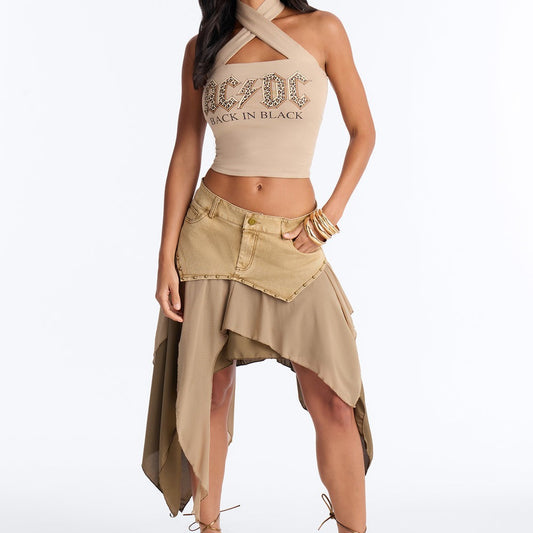 ACDC Criss Cross Halter Top