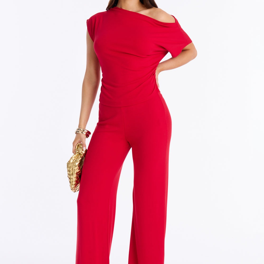 Alicia Off Shoulder Wide Leg Pant Set