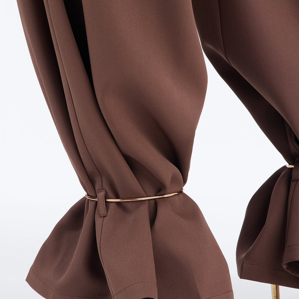 Alex Metal Cuffed Jewellery Straight Leg Trouser