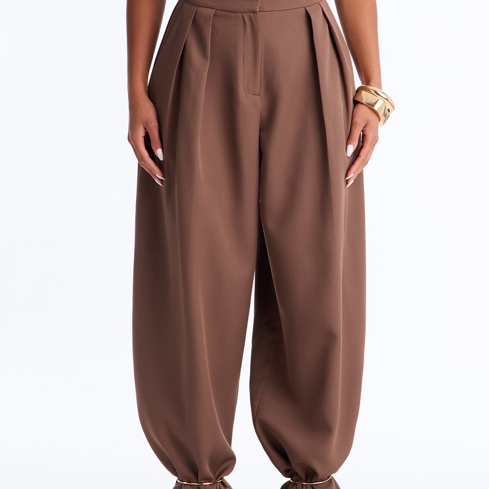 Alex Metal Cuffed Jewellery Straight Leg Trouser