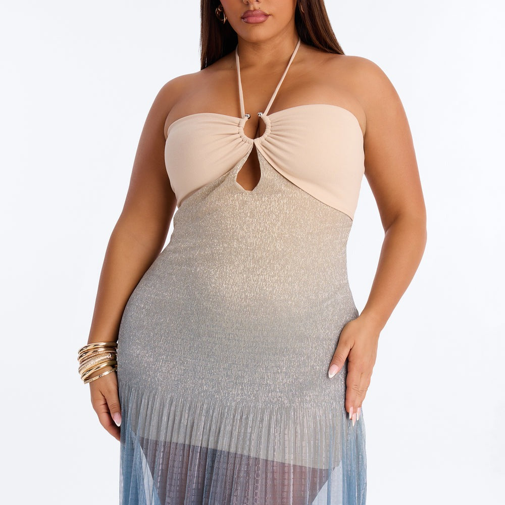 Aimee Ombre Metallic Maxi Dress