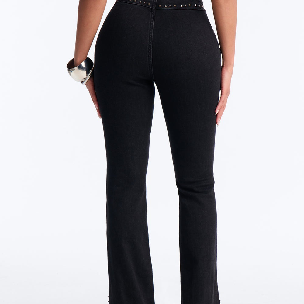 After Midnight Embellished Stretch Flare Jeans