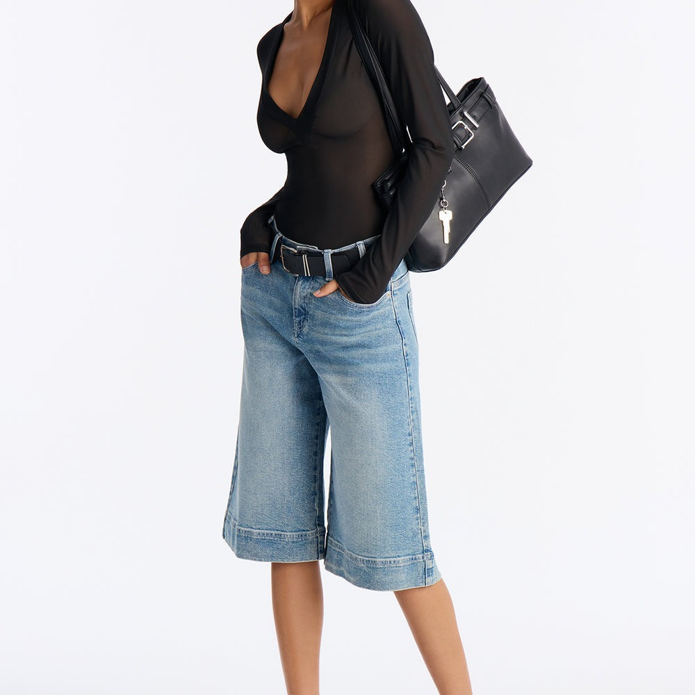 After Dark Mesh V-Neck Long Sleeve Bodysuit