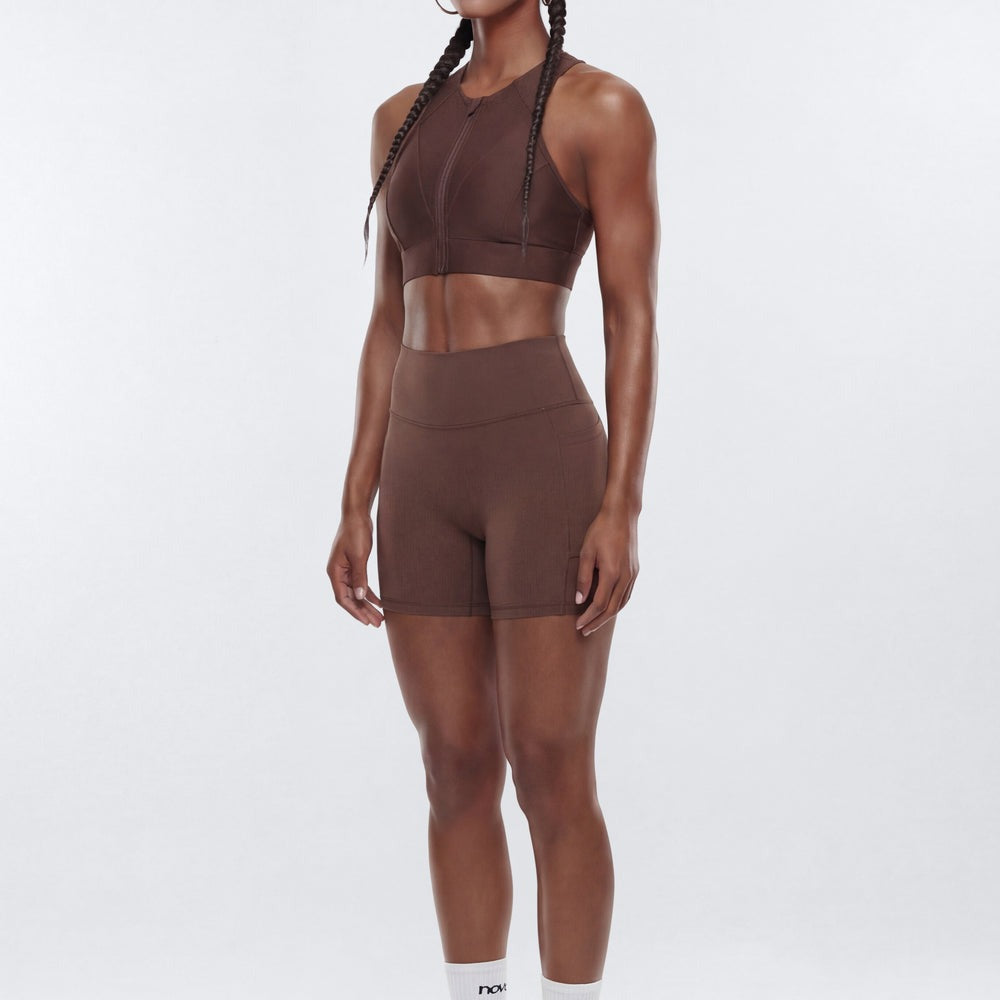 AirSculptâ¢ Perforated Zip Front Sports Bra