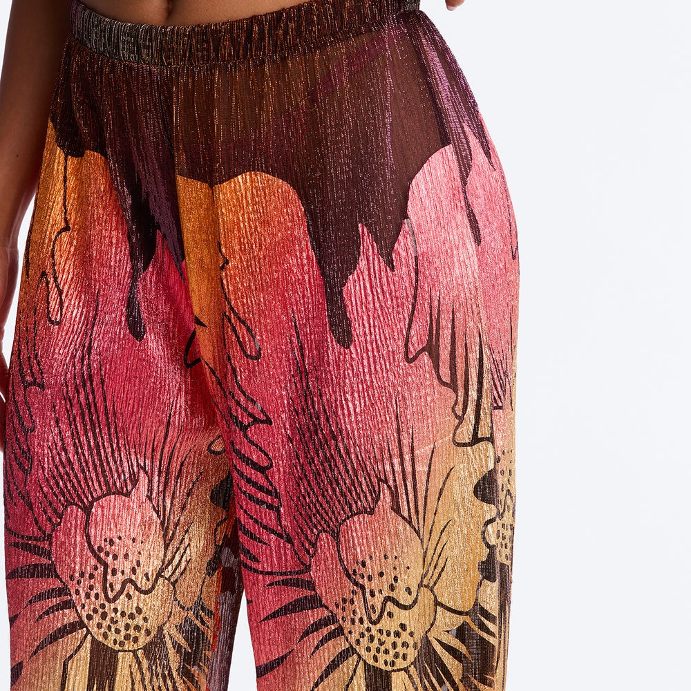 Addison Metallic Floral Wide Leg Pant