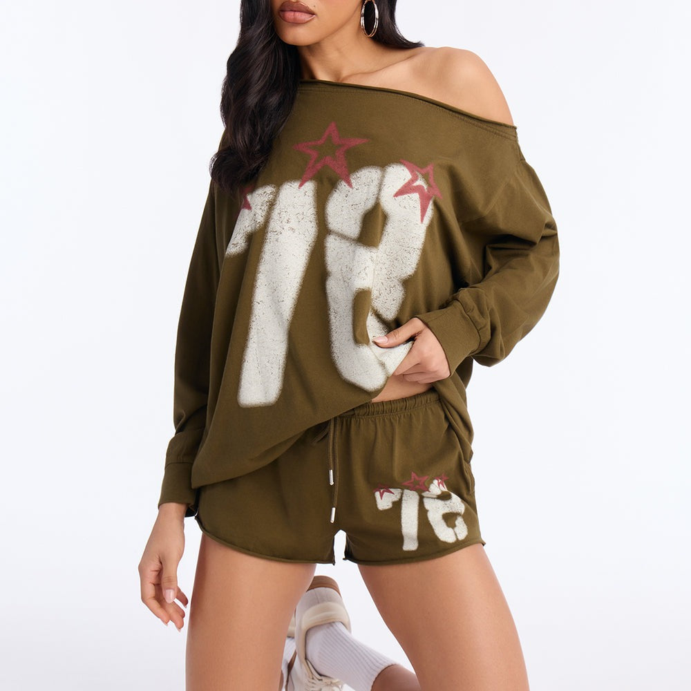 78 Stars Off Shoulder Short Set