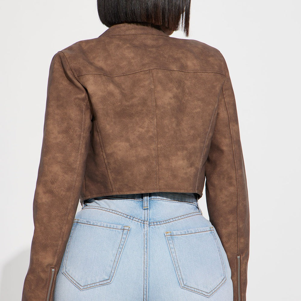 A Desert Babe Washed Faux Leather Moto