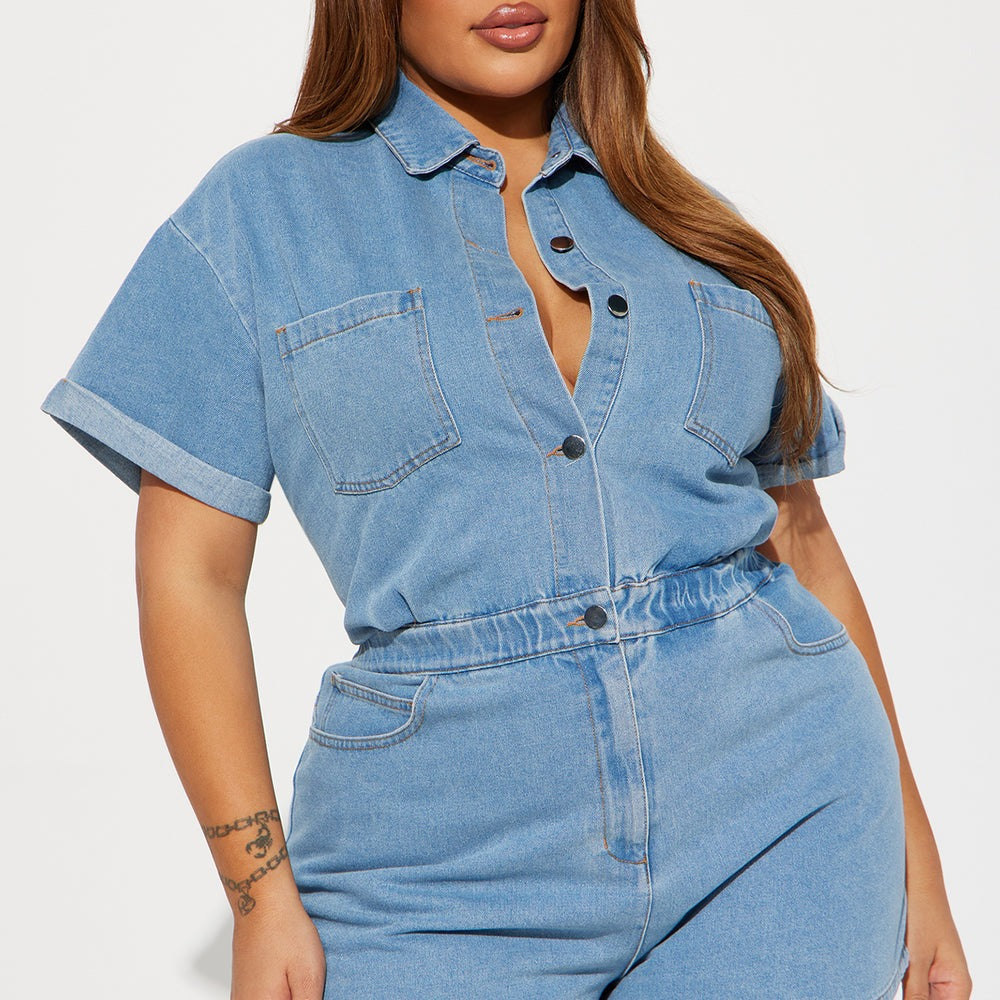 A Good Day Denim Romper