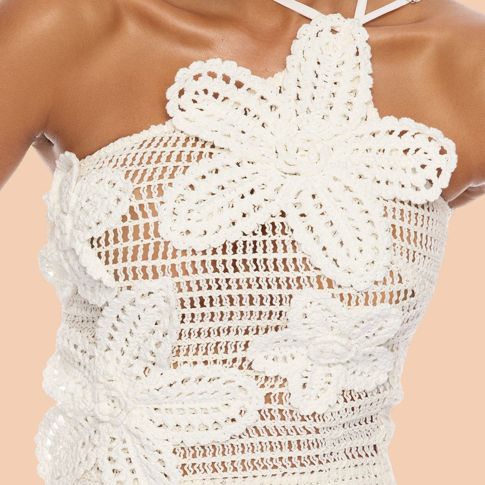 Alayah Floral Applique Crochet Short Set