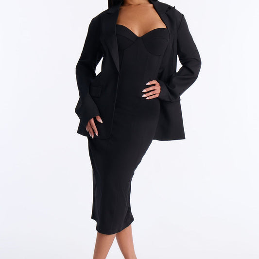 Albia Blazer Midi Dress Set