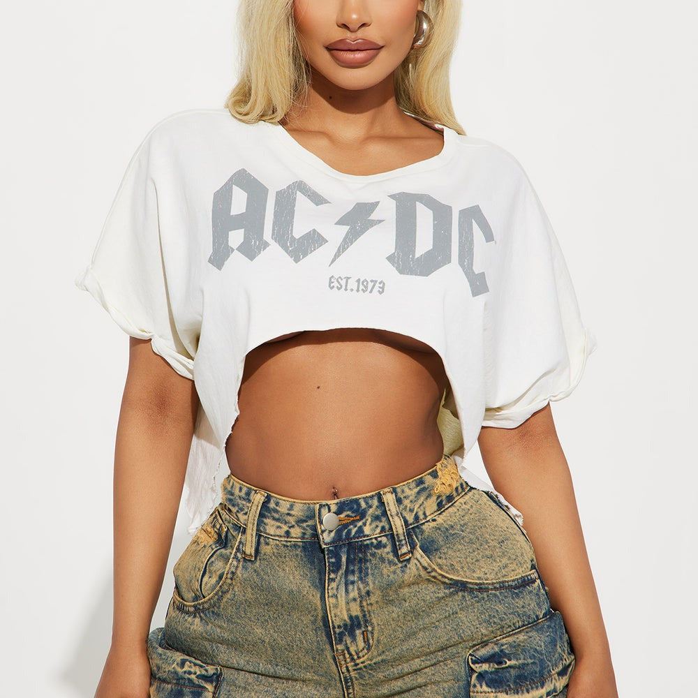 ACDC Washed Boxy Crop Tee